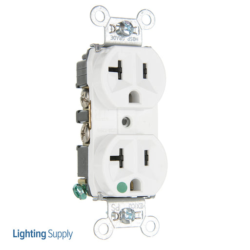 Pass And Seymour Tamper-Resistant Compact Hospital Grade Duplex Receptacle 20A 125V White (TR8300HW)