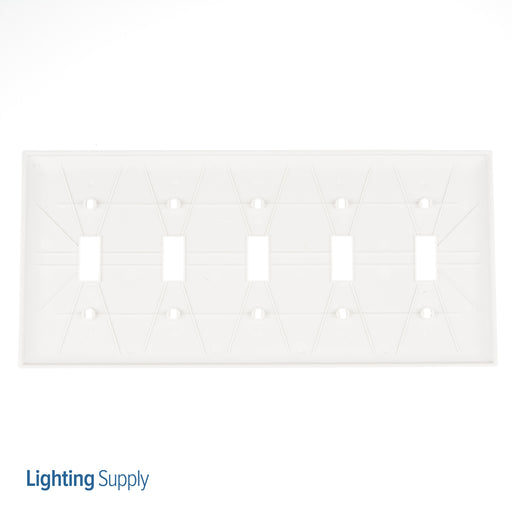 Pass And Seymour Trademaster Plate 5-Gang 5 Toggle White (TP5W)