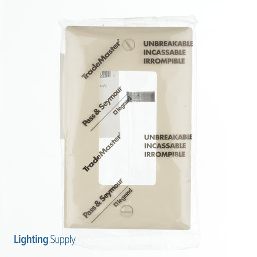 Pass And Seymour Trademaster Wall Plate 1-Gang 1 Decorator Light Almond (TP26LA)