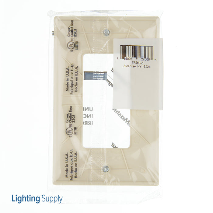 Pass And Seymour Trademaster Wall Plate 1-Gang 1 Decorator Light Almond (TP26LA)