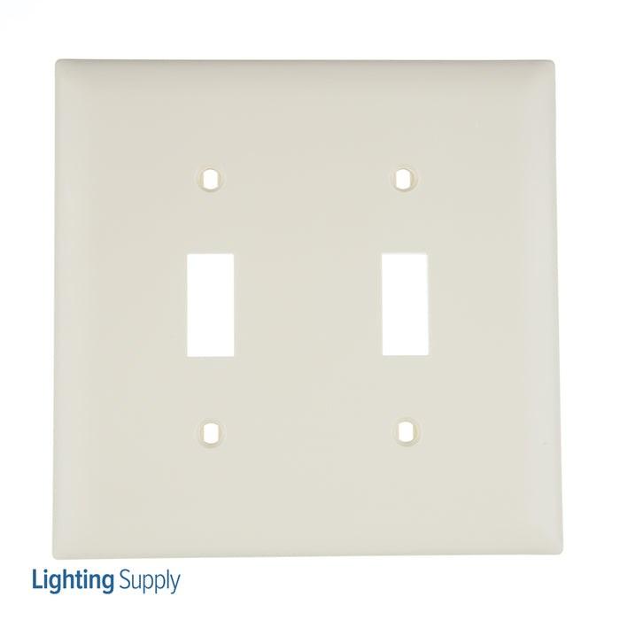 Pass And Seymour Trademaster Wall Plate 2-Gang 2 Toggle Light Almond (TP2LA)