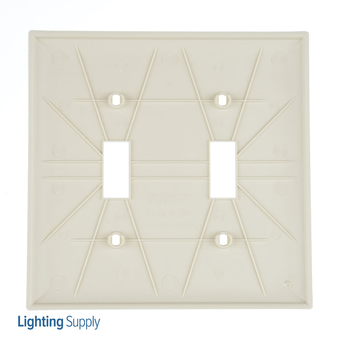 Pass And Seymour Trademaster Wall Plate 2-Gang 2 Toggle Light Almond (TP2LA)