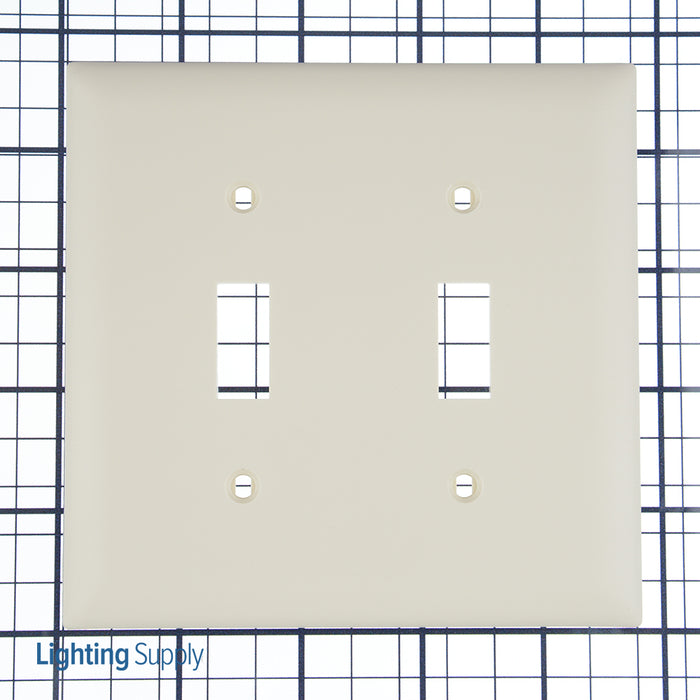 Pass And Seymour Trademaster Wall Plate 2-Gang 2 Toggle Light Almond (TP2LA)