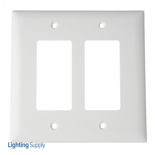 Pass And Seymour Trademaster Wall Plate Jumbo 2-Gang 2 Decorator White (TPJ262W)