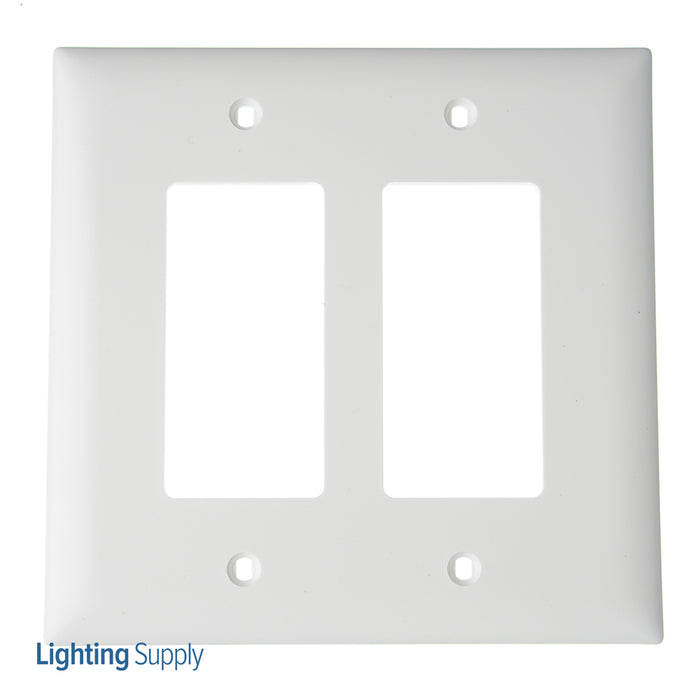 Pass And Seymour Trademaster Wall Plate Jumbo 2-Gang 2 Decorator White (TPJ262W)