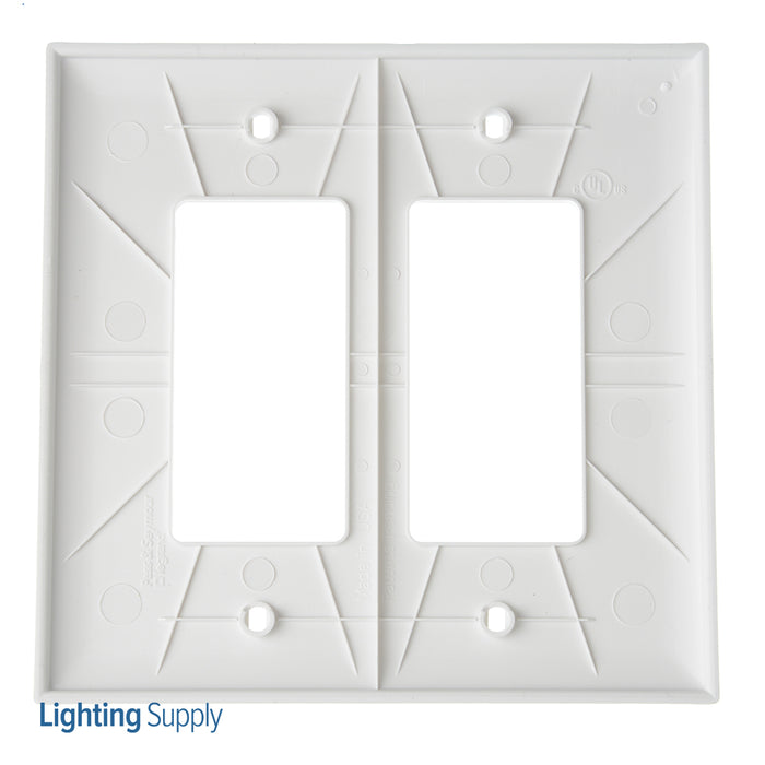 Pass And Seymour Trademaster Wall Plate Jumbo 2-Gang 2 Decorator White (TPJ262W)