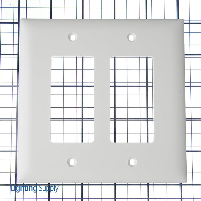 Pass And Seymour Trademaster Wall Plate Jumbo 2-Gang 2 Decorator White (TPJ262W)