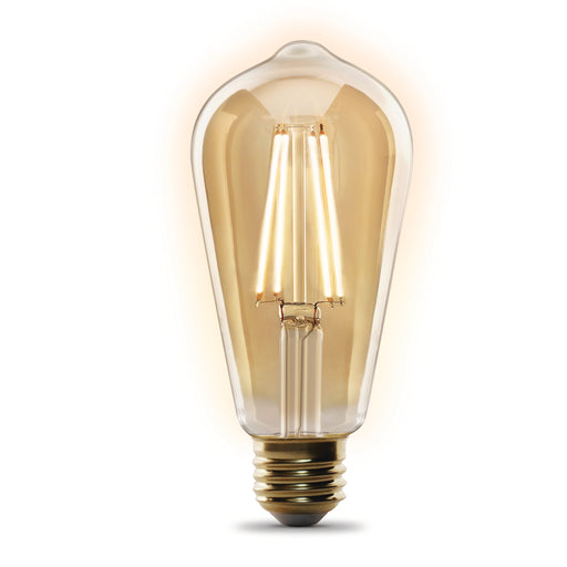 Feit Electric 5W [60W Equivalent] Amber 2100K Vintage ST19 Smart Wi-Fi LED Light Bulb (ST1960/FIL/AG)