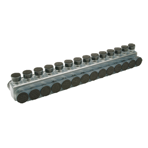 Penn Union Aluminum Clear Pre-Insulated Power Bar 14 Ports With Double Sided Conductor Entry 1/0 Str. To 1000 kcmil (IPBNA100014D)