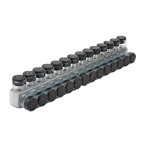 Penn Union Aluminum Clear Pre-Insulated Power Bar 14 Ports With Single Sided Conductor Entry 1/0 Str. To 1000 kcmil (IPBNA100014S)