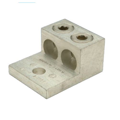 Penn Union Aluminum Dual Rated Lug For Two Conductors - One Hole Tongue 4 Str. To 500 Kcmil (L2A500)