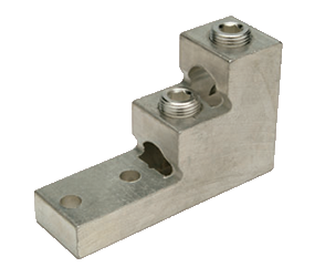 Penn Union Aluminum Two Hole Tongue Panel Board Lug Conductor Range of 1/0 AWG-750 kcmil/2 Conductors 1/2 Inch Mounting Bolt Size-5/16 Inch Hex Size (PB2750N)
