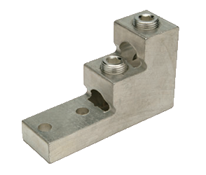 Penn Union Aluminum Two Hole Tongue Panel Board Lug Conductor Range of 1/0 AWG-750 kcmil/2 Conductors 3/8 Inch Mounting Bolt Size-5/16 Inch Hex Size (PB2750D1)