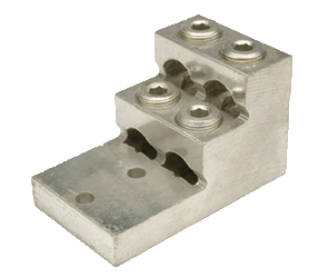 Penn Union Aluminum Two Hole Tongue Panel Board Lug Conductor Range of 1/0 AWG-750 kcmil/4 Conductors 1/2 Inch Mounting Bolt Size-5/16 Inch Hex Size (PB4750N)