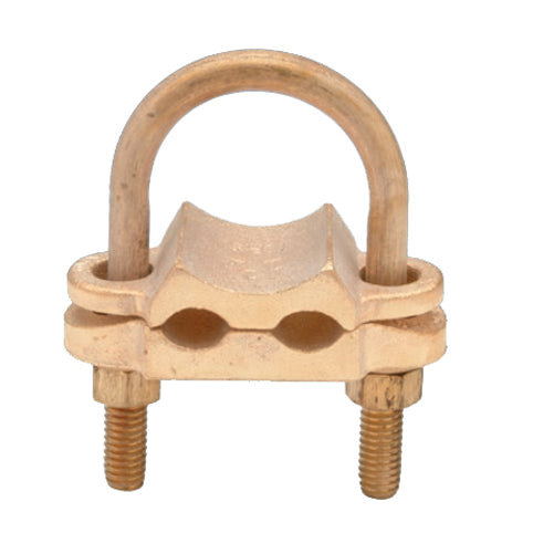 Penn Union Bronze Ground Clamp Connector For One Or Two Conductors 2/0 Sol. To 250 Kcmil 1 Inch IPS (GU3)