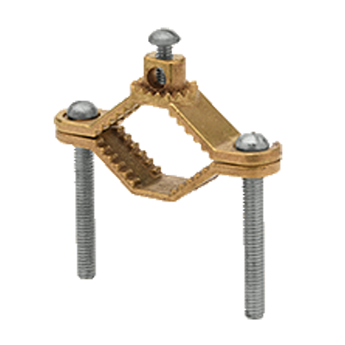 Penn Union Bronze Ground Clamp Without Hub 10 Sol. To 2 Str. Copper 1 1/4 Inch To 2 Inch Water Pipe (KG2NH)