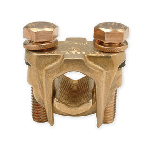 Penn Union Bronze Heavy-Duty Parallel Clamp - 1/0 Str. To 4/0 Str. Copper (Main) 10 Str. To 4/0 Str. Copper (Tap) (VT2)