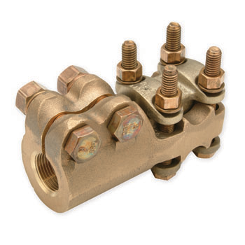 Penn Union Bronze Stud Connector For Copper Cable Or Flat Bar 6 Sol. To 250 Kcmil (CSR0513025)