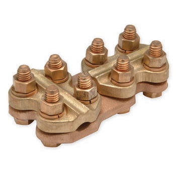 Penn Union Bronze Tee Connector For Copper Cable Range To Cable Range 6 Sol. To 250 Kcmil (Main And Tap) (ABRR025H)