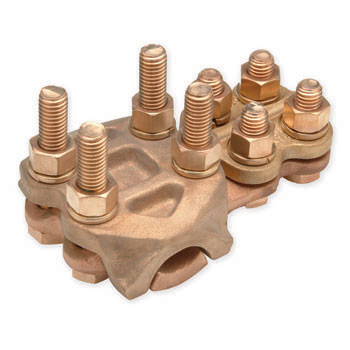 Penn Union Bronze Tee Connector For Tube Range To Cable Range 1-1/2 Inch IPS 1/0 Sol. To 500 Kcmil Copper (ABR15050)