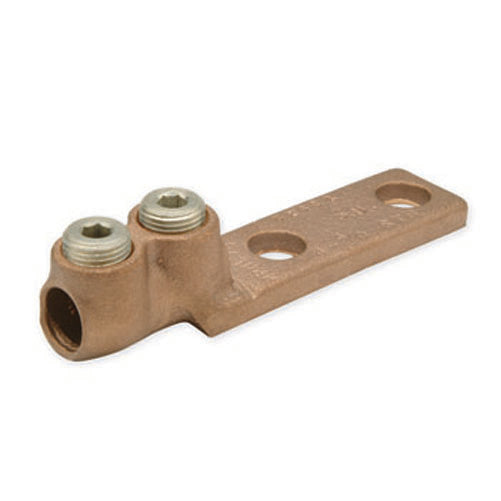 Penn Union Bronze Terminal Lug For One Copper Conductor - Two Hole Tongue 4 Str. To 4/0 Str. (PPNL4/02)