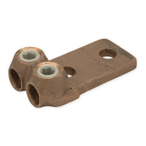 Penn Union Bronze Terminal Lug For Two Copper Conductors - Two Hole Tongue 4 Sol. To 500 Kcmil (P2NL5002N)