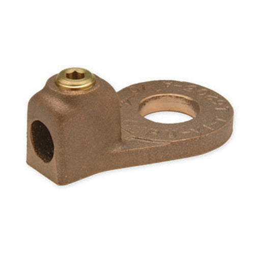 Penn Union Bronze Vi-Tite Terminal Lug For One Copper Conductor - One Hole Round Tongue 4 Sol. To 1 Str. (VL22008)