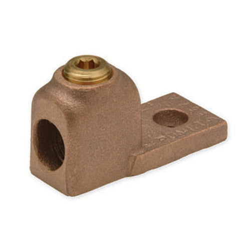 Penn Union Bronze Vi-Tite Terminal Lug For One Copper Conductor - One Hole Square Tongue 1/0 Str. To 4/0 Str. (VL21687)