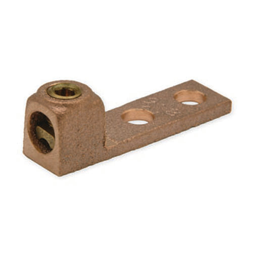 Penn Union Bronze Vi-Tite Terminal Lug For One Copper Conductor - Two Hole Tongue 4 Sol. To 1 Str. (VL21766)