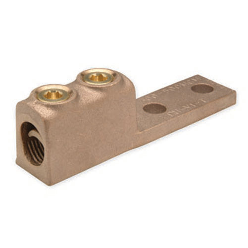 Penn Union Bronze Vi-Tite Terminal Lug For One Copper Conductor - Two Hole Tongue 4 Sol. To 1 Str. (VVL21766)