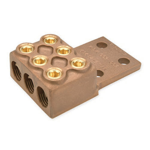 Penn Union Bronze Vi-Tite Terminal Lug For Three Copper Conductors Four Hole Tongue 500 Kcmil To 800 Kcmil (VVL321921)