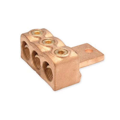 Penn Union Bronze Vi-Tite Terminal Lug For Three Copper Conductors - Two Hole Tongue 1/0 Str. To 4/0 Str. (VL321774)