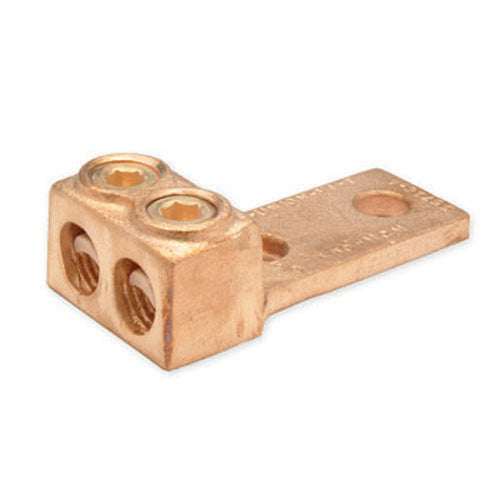 Penn Union Bronze Vi-Tite Terminal Lug For Two Copper Conductors - Two Hole Tongue 1/0 Str. To 4/0 Str. (VL221774)