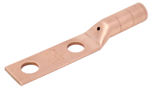 Penn Union Copper Compression Lug Long Barrel Blank Tongue Closed Transition 1750 kcmil Tin Plated 6 Sol./6 Str. Conductor Size (BBLU6S2GNDTN)