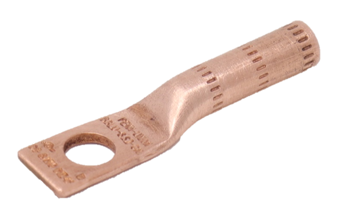 Penn Union Copper Compression Lug Long Barrel Blank Tongue Closed Transition 1750 kcmil Tin Plated 8 Sol./8 Str. Conductor Size (BBLU8S3GNDTN)