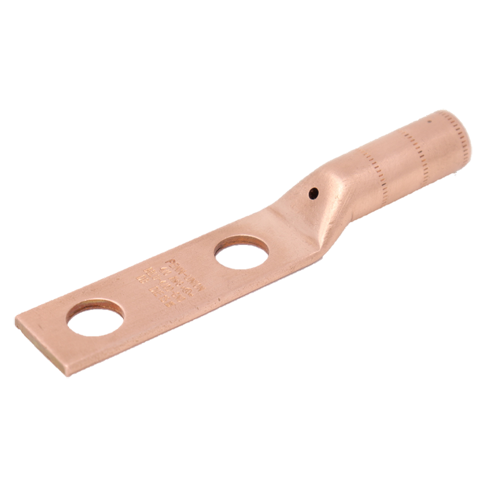 Penn Union Copper Compression Lug Long Barrel Two Hole Tongue Closed Transition 250 kcmil Copper (BBLU050DGND)