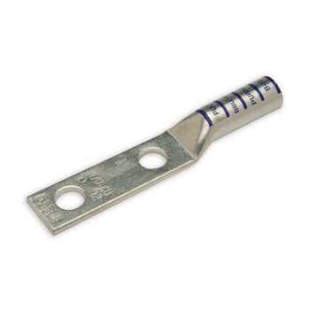 Penn Union Copper Compression Lug Long Crimp Area Two Hole Tongue With Closed Transition 2 AWG (BBLU2D2TC38)