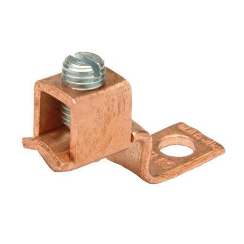 Penn Union Copper Mechanical Lug - One Hole Offset Tongue 8 Sol. To 2 Str. Copper (SLU70)