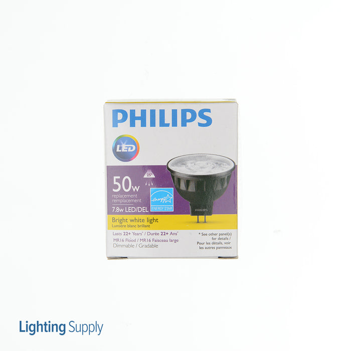 Philips 573618 7.8W LED MR16 Lamp 3000K 480Lm 90 CRI GU5.3 Base Dimmable 12V 25 Degree Beam Angle (929003081104)