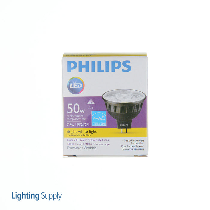 Philips 573642 7.8W LED MR16 Lamp 3000K 480Lm 90 CRI GU5.3 Base Dimmable 12V 35 Degree Beam Angle (929003081404)