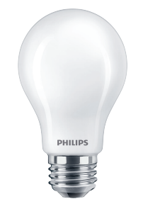 Philips 8A19/LED/950/FR/Glass/E26/DIM 1FB T20 578641 LED A19 Lamp 8W 120V 5000K Daylight 800Lm 320 Degree Beam 90 CRI E26 Base Frosted (929003497804)
