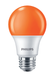 Philips 8A19/LED/ORANGE/P/ND 120V 4/1FB 580431 LED A19 Lamp 8W 120V 160 Degree Beam Orange (929001998213)