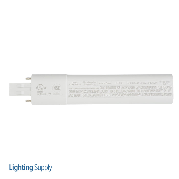 Philips 529511 5PL-S/LED/13H/827/IF5/P/2P 20/1 GX23 Non-Dimmable LED Lamp With 5W 120-277V 82CRI 2700K 580L (929001862804)