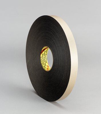 3M - 30425 Double Coated Polyethylene Foam Tape 4496B Black 1/2 Inch X 36 Yard 62 Mil (7000123705)