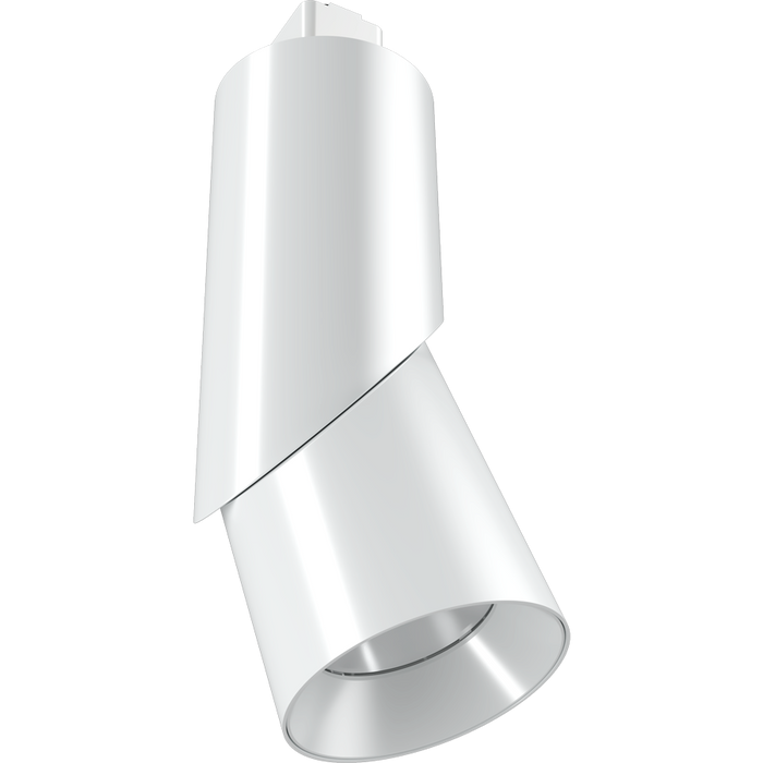 RAB PIVOT Track Light Wattage/CCT Selectable 20W/15W/10W 2700K/3000K/3500K/4000K/5000K H-Track Mount 24 Degree Beam Angle White 120V (PIVOTL24D)