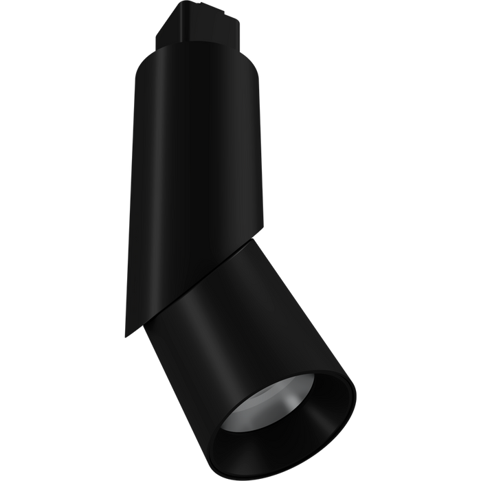 RAB PIVOT Track Light Wattage/CCT Selectable 10W/8W/6W 2700K/3000K/3500K/4000K/5000K H-Track Mount 24 Degree Beam Angle Black 120V (PIVOTM24DB)