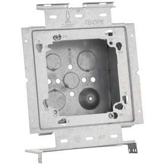 Caddy Box Mounting Plate With Far Side Support On Stud Assembly 4 11/16 Inch Data Box No Mud Ring (PKD1)