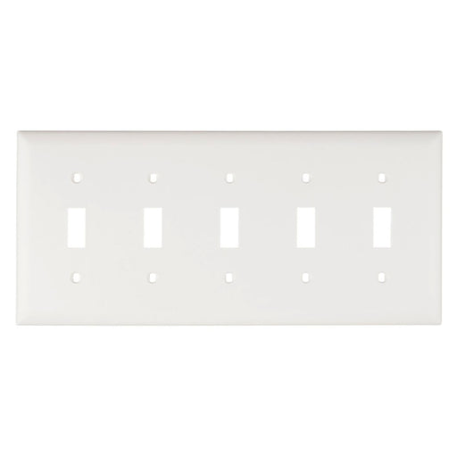 Pass And Seymour Trademaster Plate 5-Gang 5 Toggle White (TP5W)