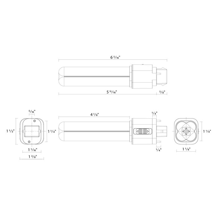 RAB LED PLC Omnidirectional Lamp GX32D Base 9W CCT Selectable 2700K/3000K/3500K/4000K 120-277V Type A/B (PLC-9-O-8FA-HYB-GX32D)