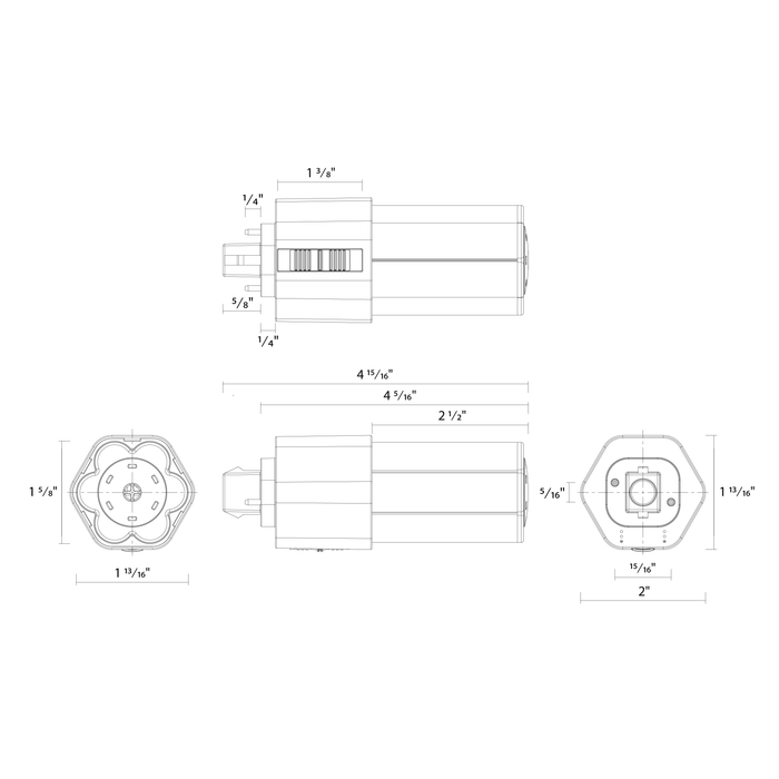 RAB 7W LED PLT Triple Tube GX24d Base CCT Selectable 2700K/3000K/3500K/4000K 120-277V Type B (PLT-7-O-8FA-BYP)